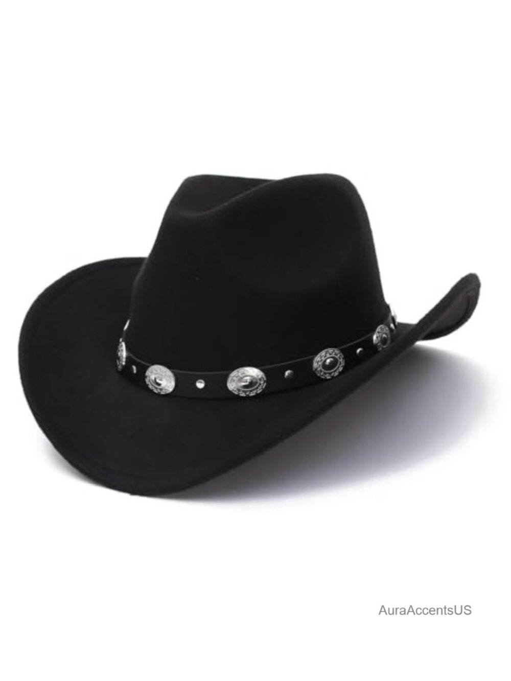 Felt Wide Brim Cowboy Hat Western Fedora Panama Detachable Belt Buckle